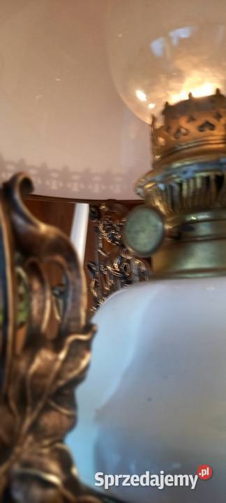 Duża wisząca lampa naftowa z bocznymi Skierniewice sprzedam