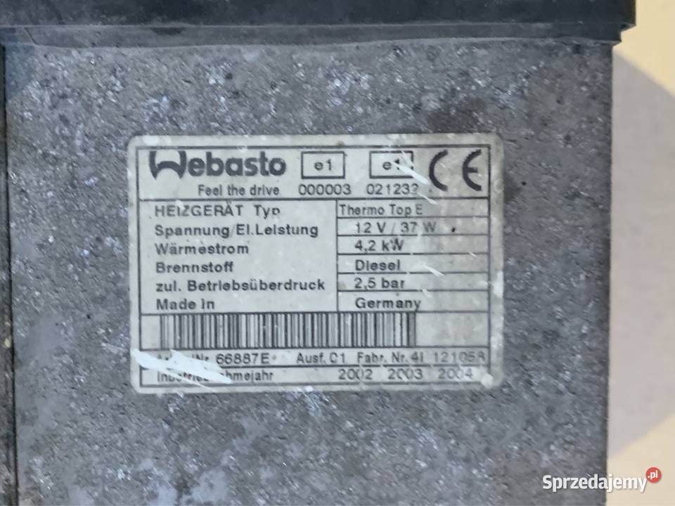 66887E webasto thermo top E diesel Szczecin