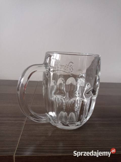 Kufel z uchem Pilsner Urquell 05 L grube szkło Chorzów