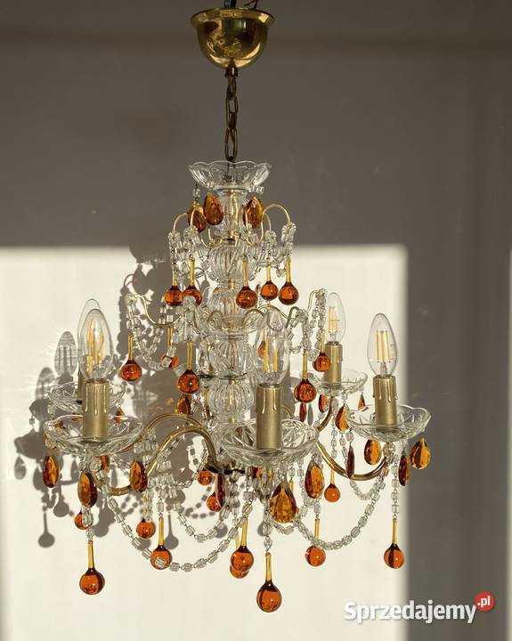 Francuski kryształowy Żyrandol 24 6ram Antyk Warszawa