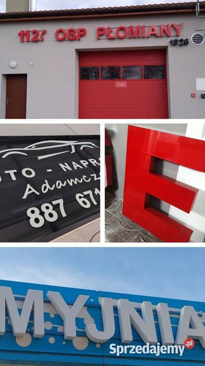 Litery LED podświetlane reklama 3D biały Dekoracje i ozdoby Rawicz sprzedam