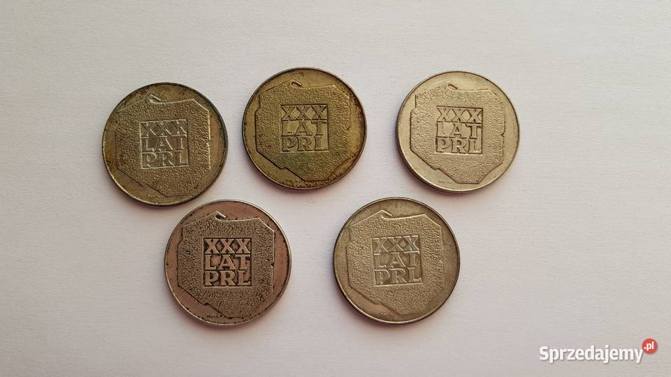 5x 200 XXXlecia PRL 1974 mapka Ag srebro 625 Numizmatyka Dąbrowa Górnicza