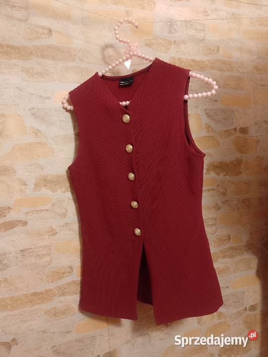 3638 ASOS Design Bordowa kamizelka ze złotymi Kraków