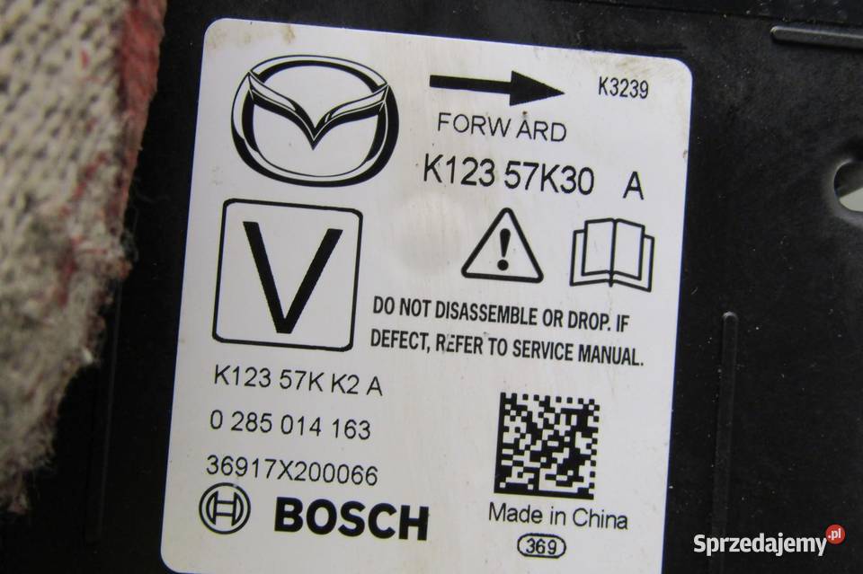 MODUŁ SENSOR PODUSZEK POWIETRZNYCH AIRBAG MAZDA