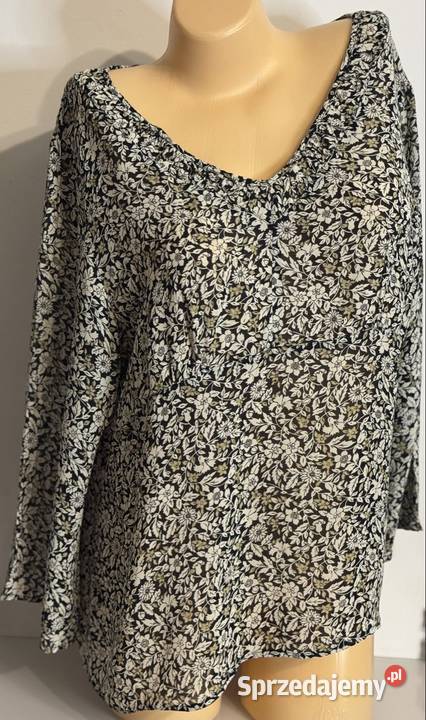 Bluzka Liz Claiborne w kwiaty zwiewna rękawy 34 3/4 Pruszków