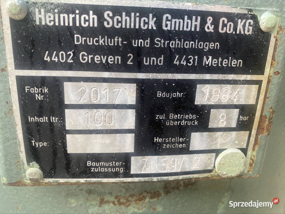 Piaskarka ciśnieniowa Heinrich Schlick 100 l Iłowo-Wieś sprzedam
