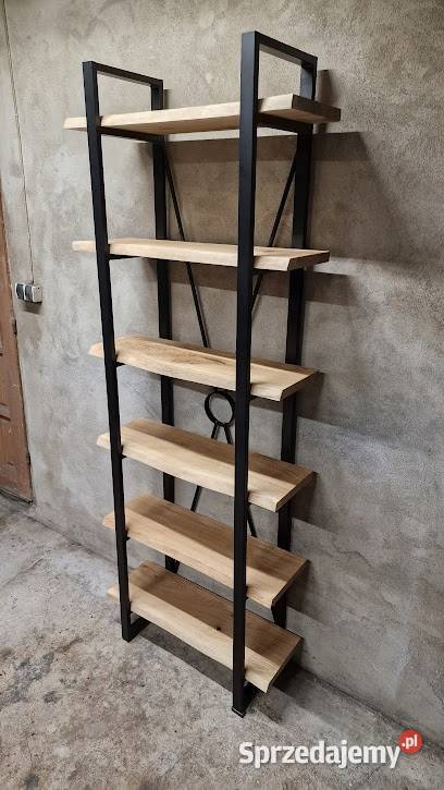 Regał NA WYMIAR na książki DĘBOWY oflis loft warmińsko-mazurskie Bartoszyce sprzedam