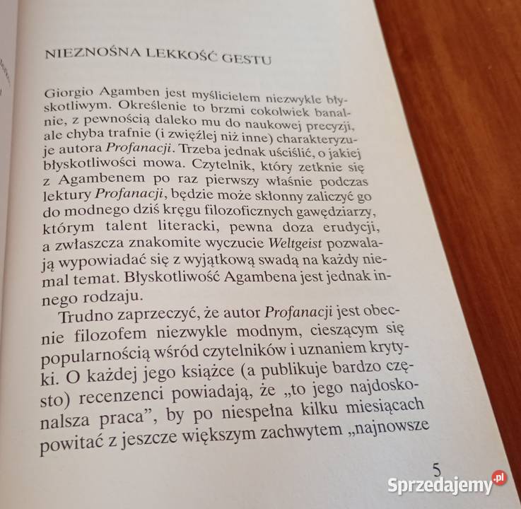 Profanacje Giorgio Agamben przeł i wstępem opat Gdańsk