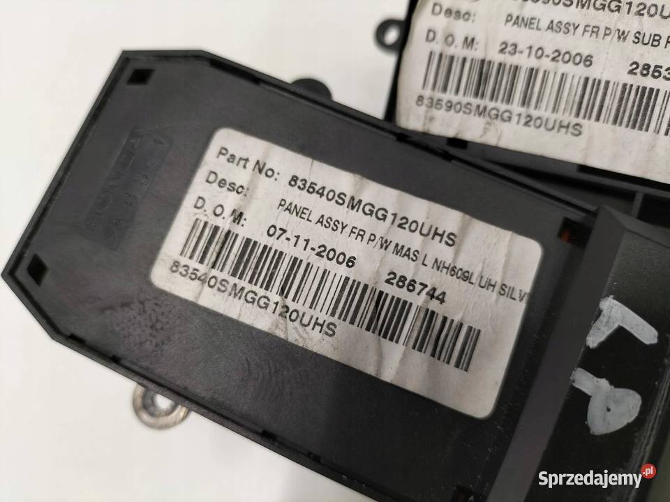 PRZEŁĄCZNIK SZYB PRZÓD LEWY PRAWY UFO Honda osobowe