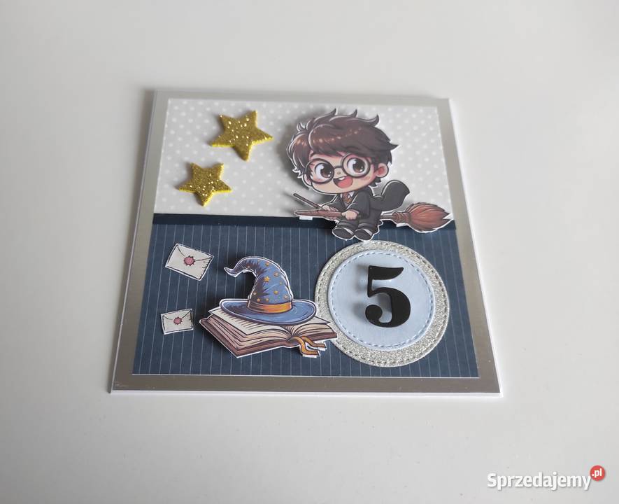 Kartka ręcznie robiona na urodziny Harry Potter Łódź