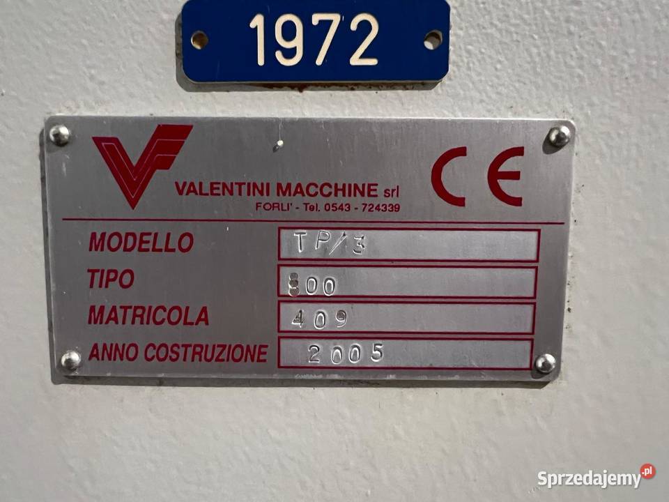 Frezarka górnowrzecionowa Valentini Macchine TP3 Juszczyn