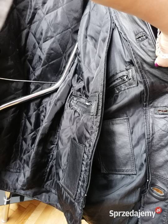 KURTKA SKÓRZANA MĘSKA CZARNA KLASYCZNA MAREL Wiosenna/Jesienna  Łódź