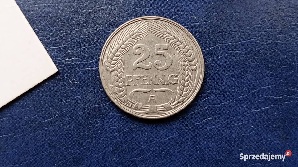 Stare monety 25 pfennig 1910 A Niemcy