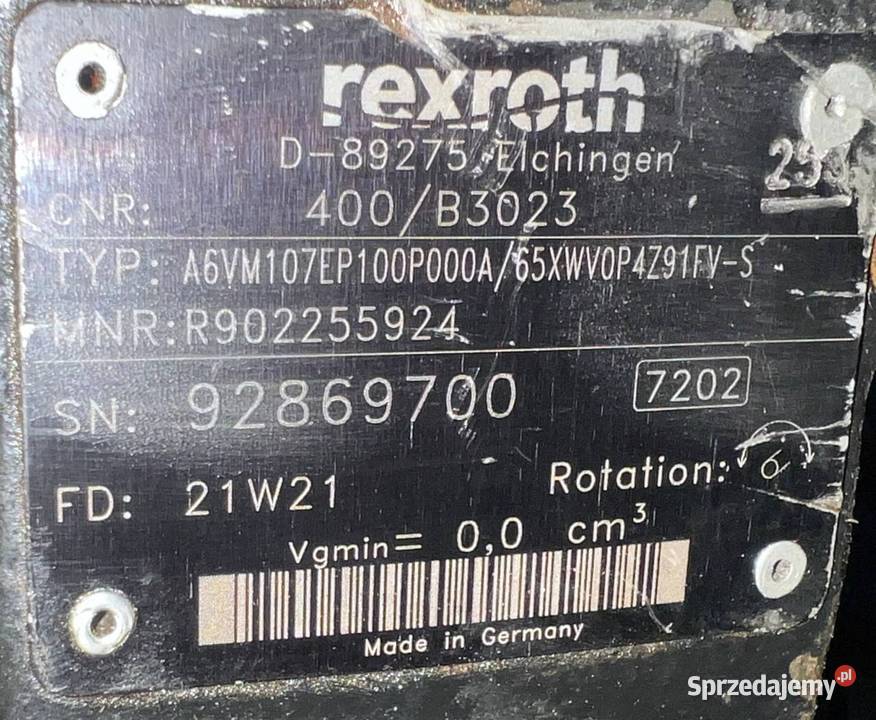 Rexroth A6VM107EP100P000A 65XWVOP4Z91FV S