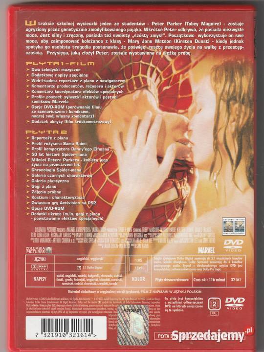 SPIDER MAN specjalne wydanie dwupłytowe DVD Filmy Pruszków