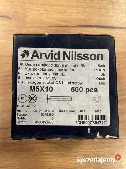 M5x10mm Śruba stożkowa 109 DIN 7991 czarna Pozostałe Rydułtowy