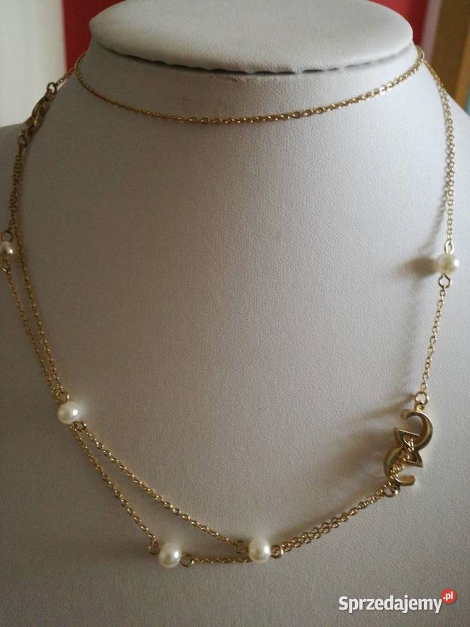 Naszyjnik złoty z perełkami pozłacane lubelskie Lublin