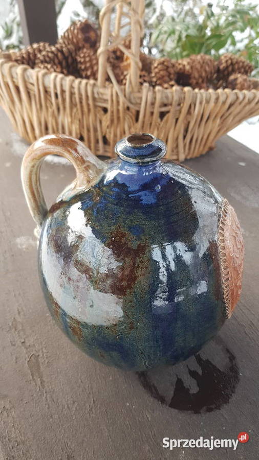 Stara butla naczynie wazon ciekawie szkliwona Myszków sprzedam