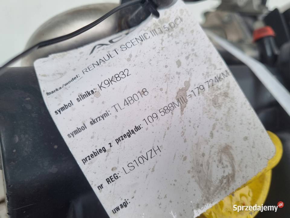 SILNIK KOMPLET Renault Megane III 15 DCI osobowe Rudka
