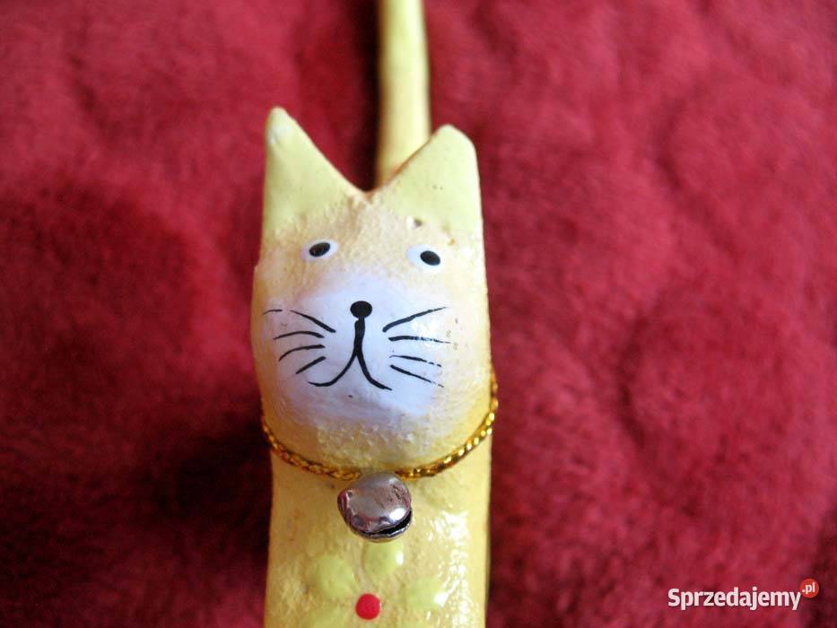KOT Drewno mała Figurka rzeźba 11 x 2 x 5 Siedlce