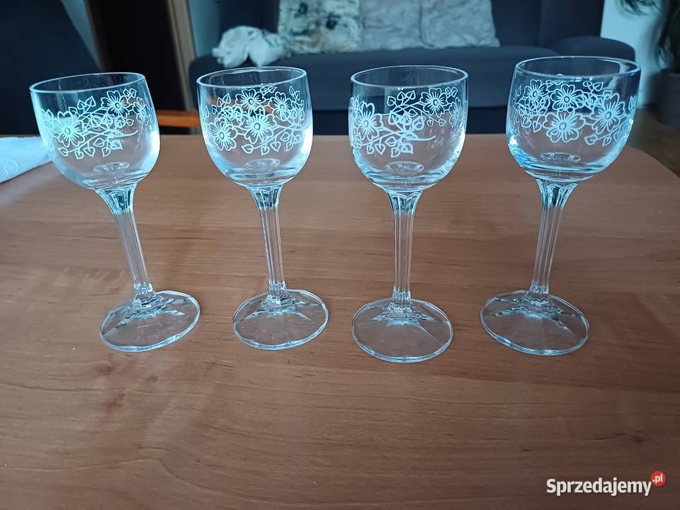Retro kieliszki wysokie z 60 tych lat Bohemia Lubań