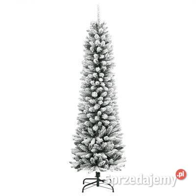 vidaXL Sztuczna smukła choinka pokryta śniegiem Warszawa