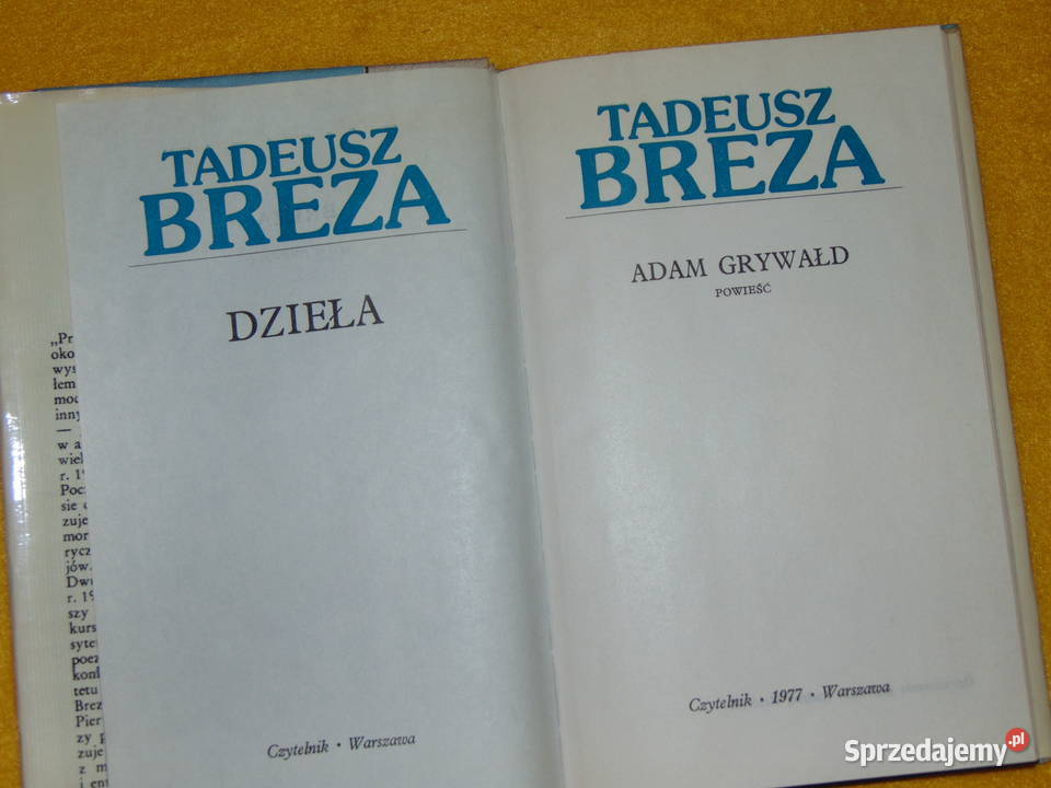 Adam Grywałd Tadeusz Breza twarda z obwolutą Lublin