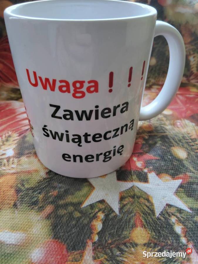 Kubek świąteczny z zabawnym tekstem śląskie Sosnowiec