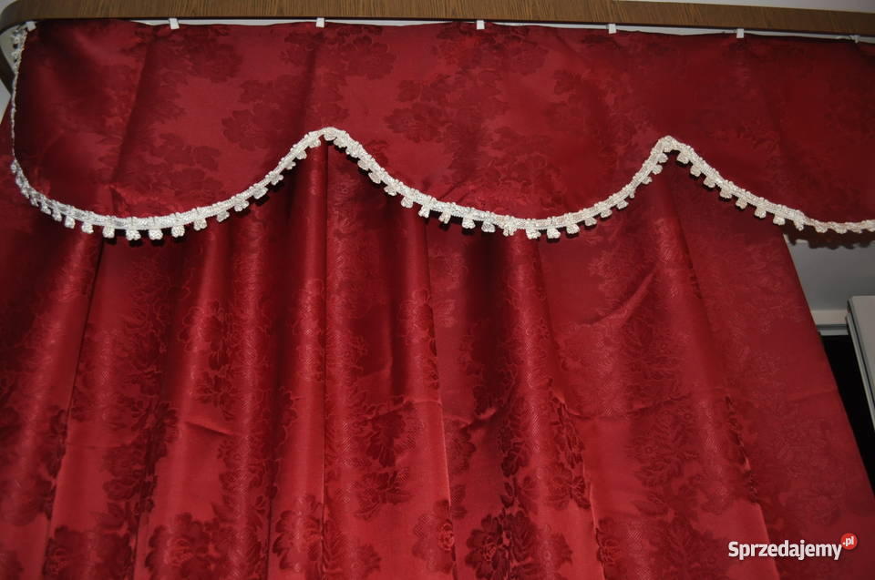 Zasłony z lambrekinem bordowe odcienie czerwieni Wyszków