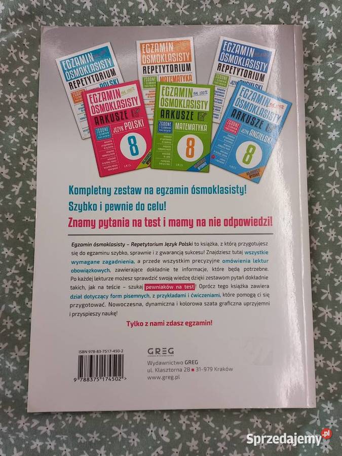 REPETYTORIUM EGZAMIN ÓSMOKLASISTY JĘZYK POLSKI Książki i Podręczniki małopolskie Kraków