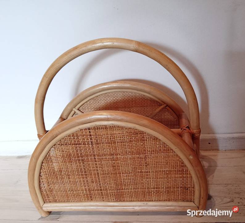 GAZETNIK RATTANOWY w kolorze miodowym 44cm mazowieckie Pruszków