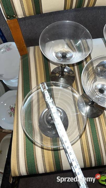 Kieliszek do szampana Nóżka srebrzona Czara jest Gdańsk