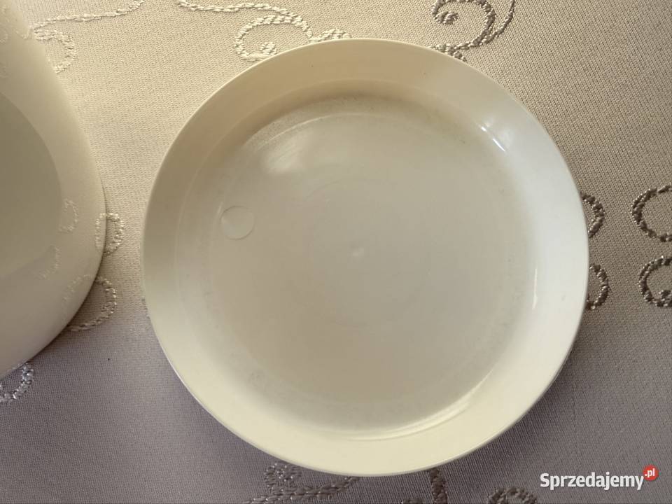 Biała Doniczka z Podstawką Okrągła Osłonka Czerwionka-Leszczyny