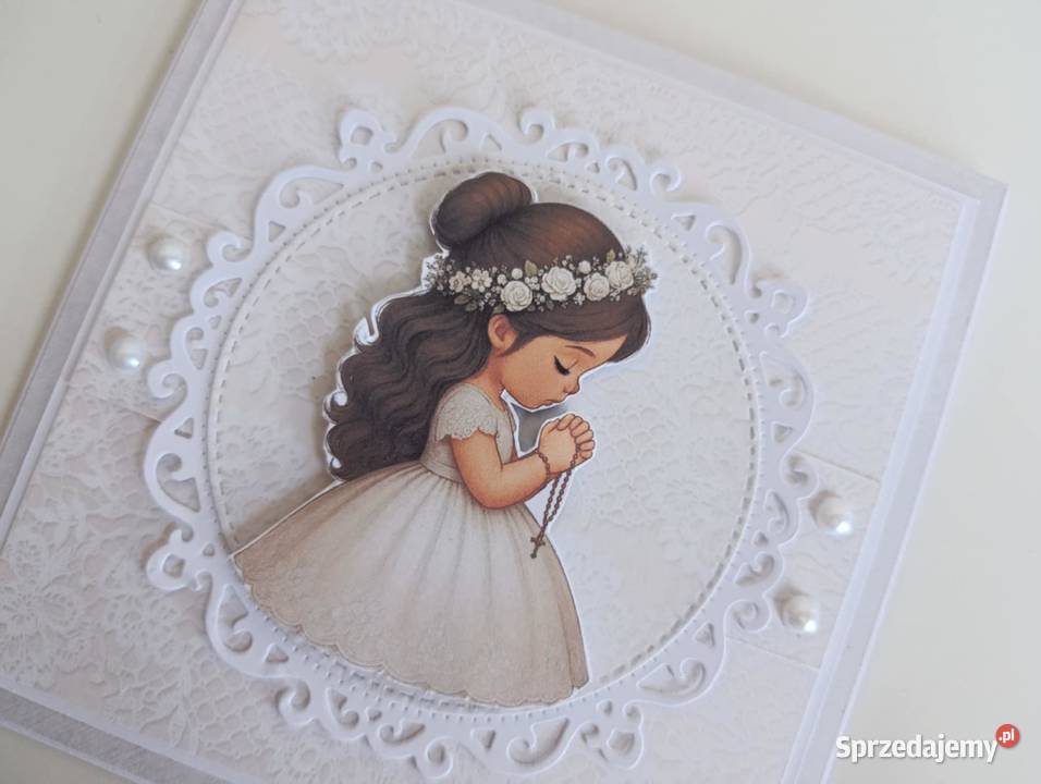 Kartka ręcznie robiona Komunia Święta handmade Łódź sprzedam