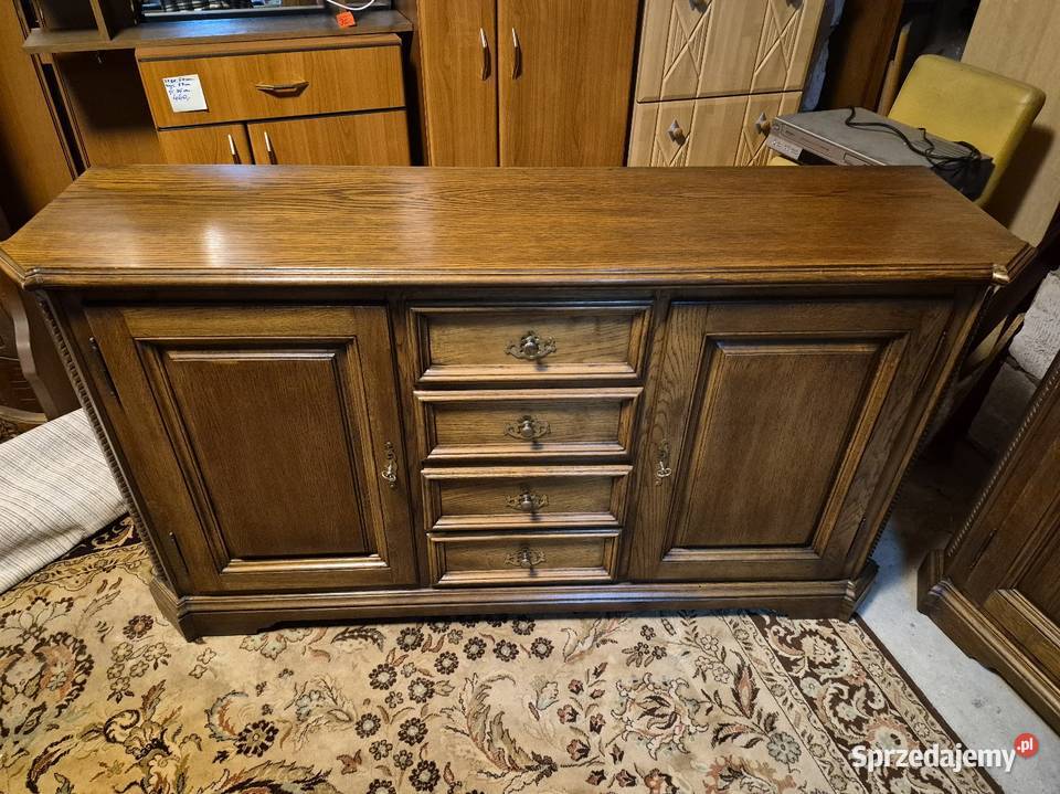 Piękne meble dębowe komoda witryna meble dębowe 50cm Sypniewo