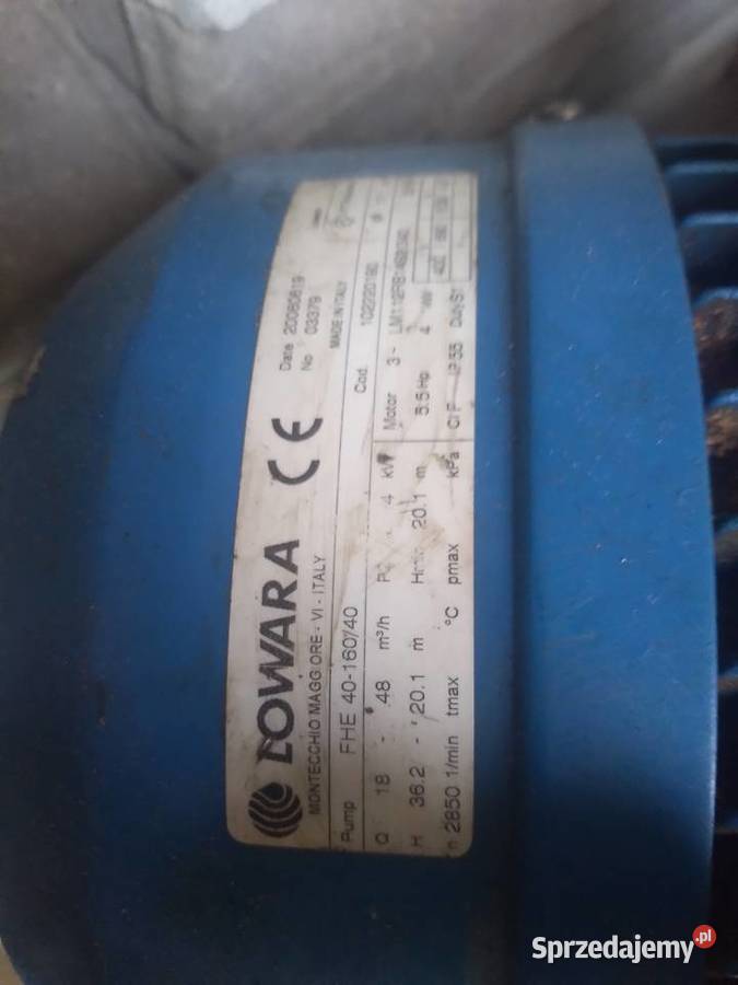 Pompa Lowara FHE 40 z osprzętem mobilna na wózku śląskie