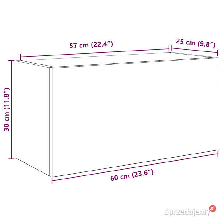 Wisząca szafka łazienkowa brązowy dąb 60x25x30