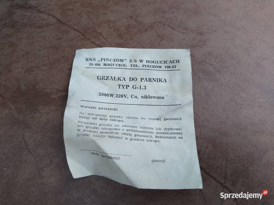 NOWA Grzałka parnik parownik elektryczny 2000W śląskie Katowice