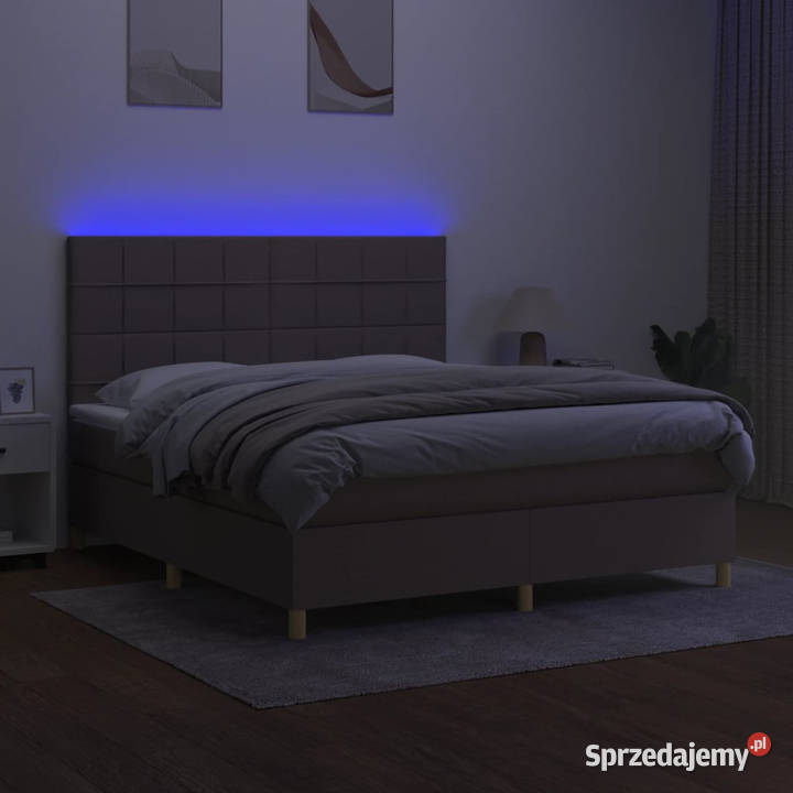 Łóżko kontynentalne z materacem taupe tkanina 160cm mazowieckie Warszawa