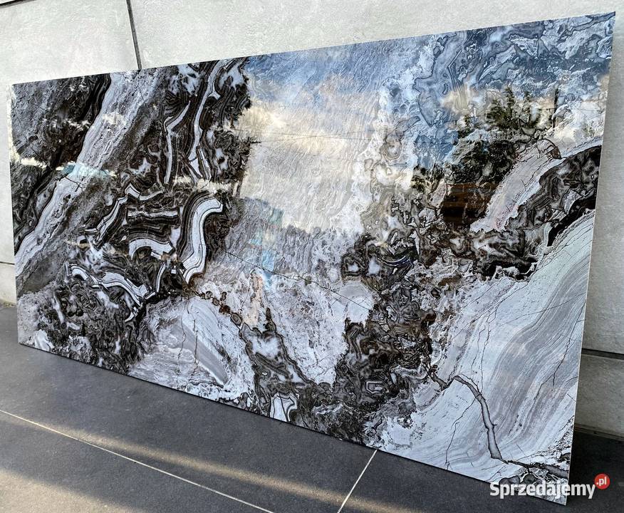 Gres marmuropodobny 120x60 GRAFIT SZARY POŁYSK Ściany i elewacje Łask
