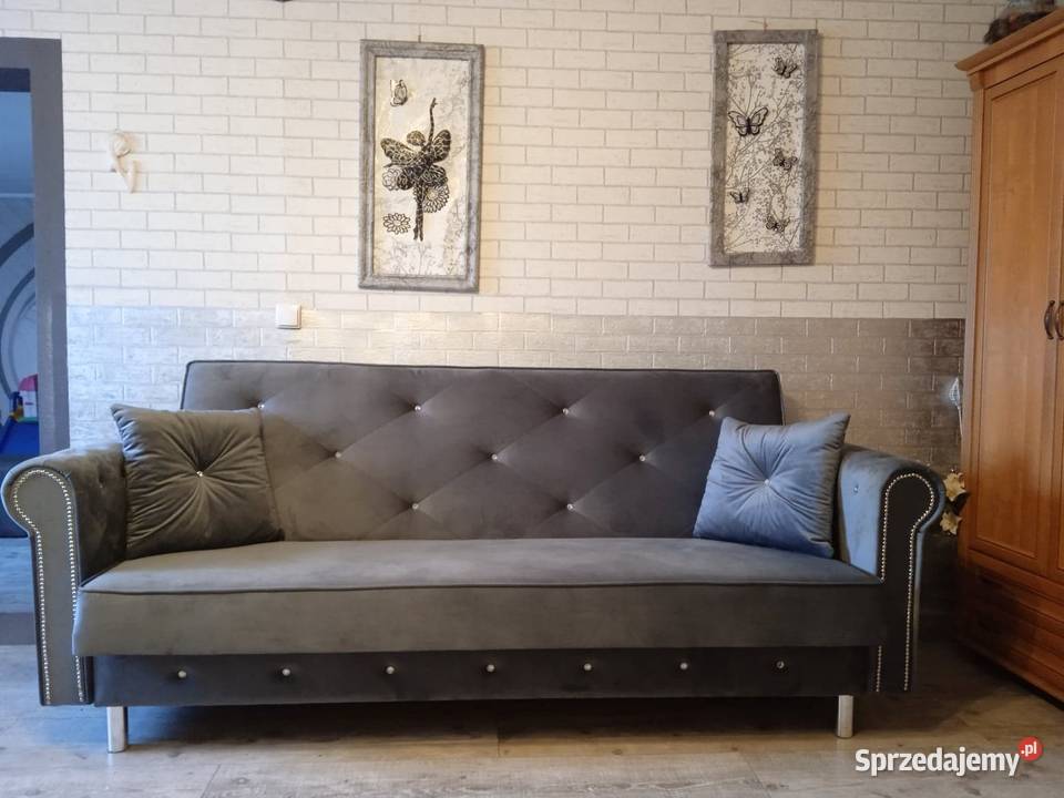 RATY zestaw wypoczynkowy Glamour sofa rozkładana śląskie Katowice sprzedam