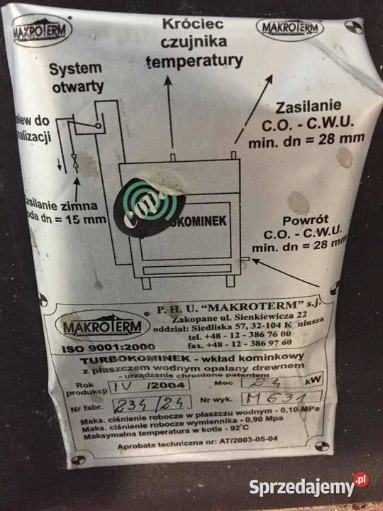 Oddam Kominek z płaszczem wodnym Możliwy Łódź