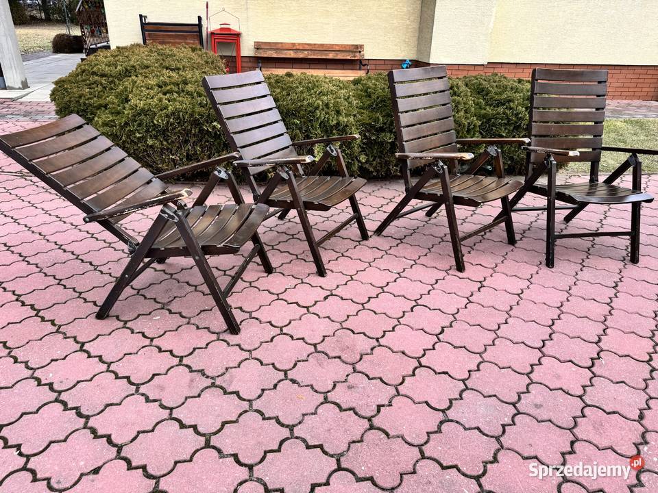 Leżak ogrodowy drewniany brązowy regulowany Garwolin