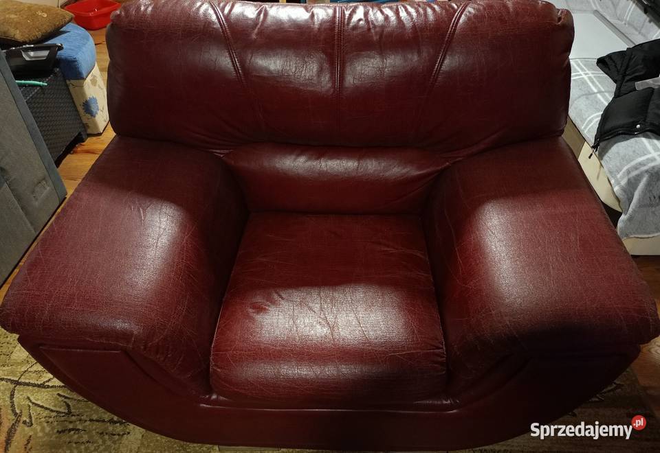 Skórzany komplet wypoczynkowy skóra naturalna