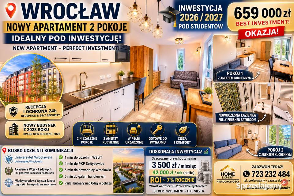 2pok 44met Koszarowej WINDA2023 Wrocław Rok budowy 2023 Sprzedaż