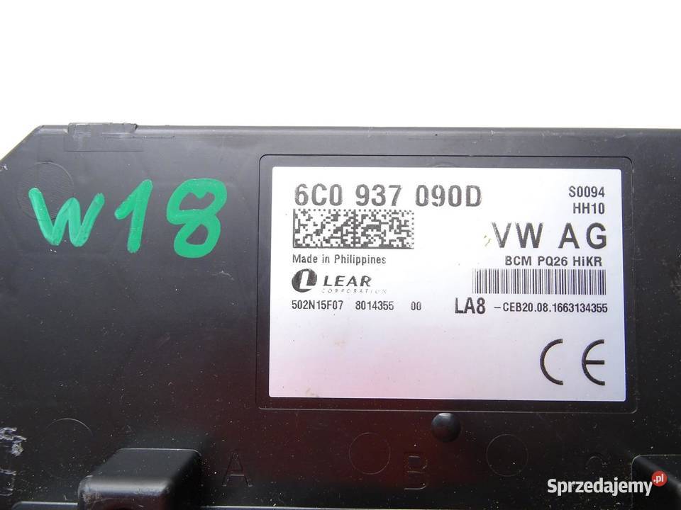 MODUŁ STEROWNIK KOMFORTU BCM 6C0937090D SKODA