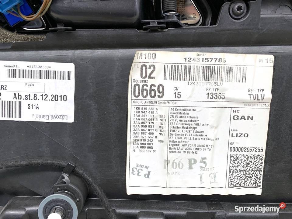 BOCZEK DRZWI LEWY PRZÓD VW PASSAT B7 Kombi 1015 podkarpackie