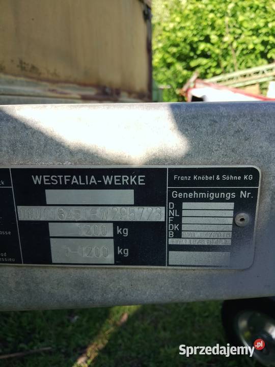 przyczepa towarowa Westfalia towarowe Wykroty