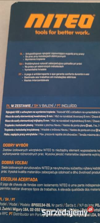 NITEO wkrętak izolowany VDE z wymiennymi grotami Ełk