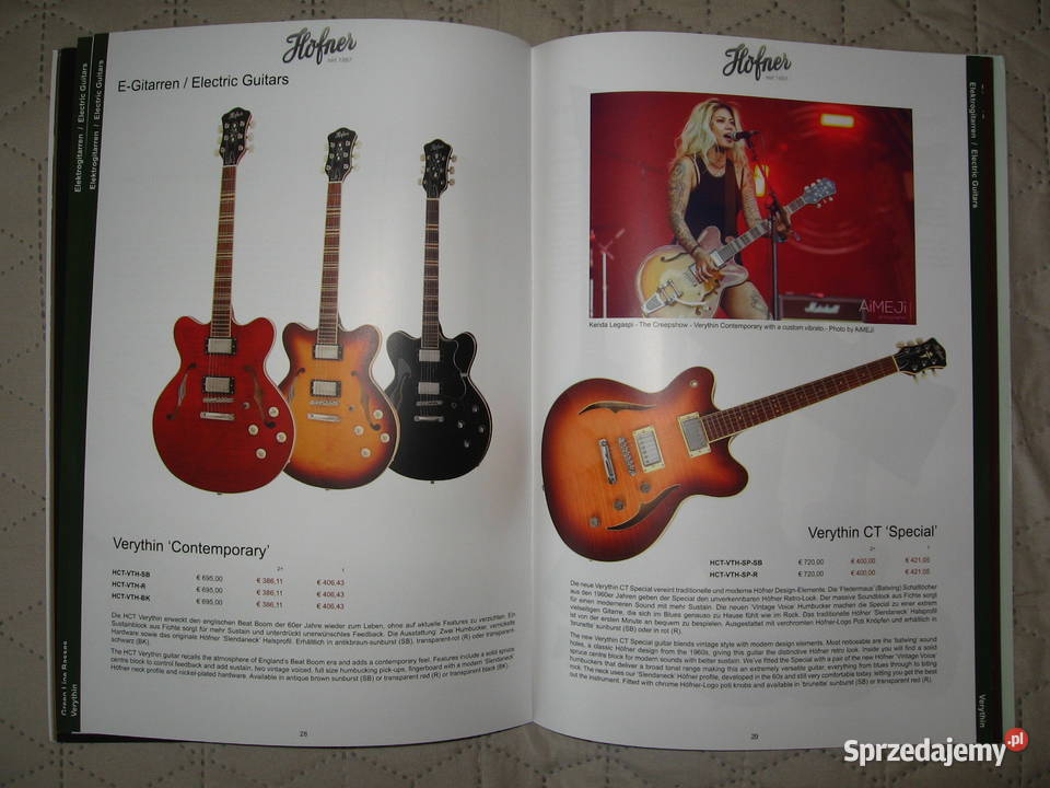 Hofner 2022 Confidental guitar catalog katalog